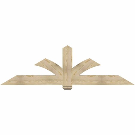 Ekena Millwork Redmond Rough Sawn Timber Gable Bracket, Douglas Fir, 84"W x 24"H x 4"D x 6"F, 7/12 Pitch GBW084X24X0406RED00RDF